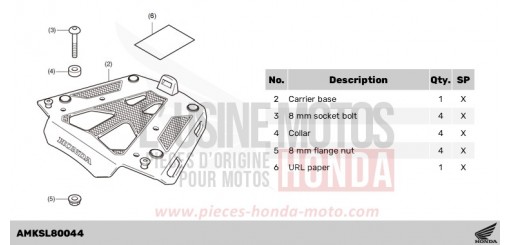 KIT,CARRIER BRKT (AL) CRF1100DP de 2023